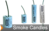 Smoke candles produce a dense white smoke for mainline sewer smoke testing